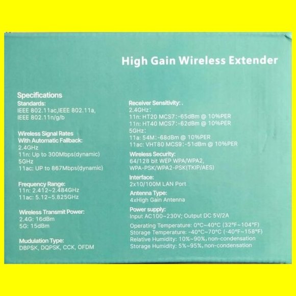 Long Range 1200Mbps 2.4G 5G Dual Band Wireless Internet WiFi Repeater - Picture 5 of 7